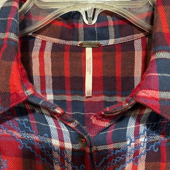 Free People Women's Magical Plaid Buttondown Top - Picture 8 of 10